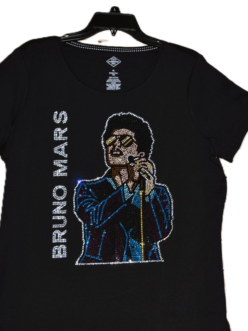 Bruno rhinestone black RN short sleeve shirt sizes XS,S,M,L,XL,XXL,1X,2